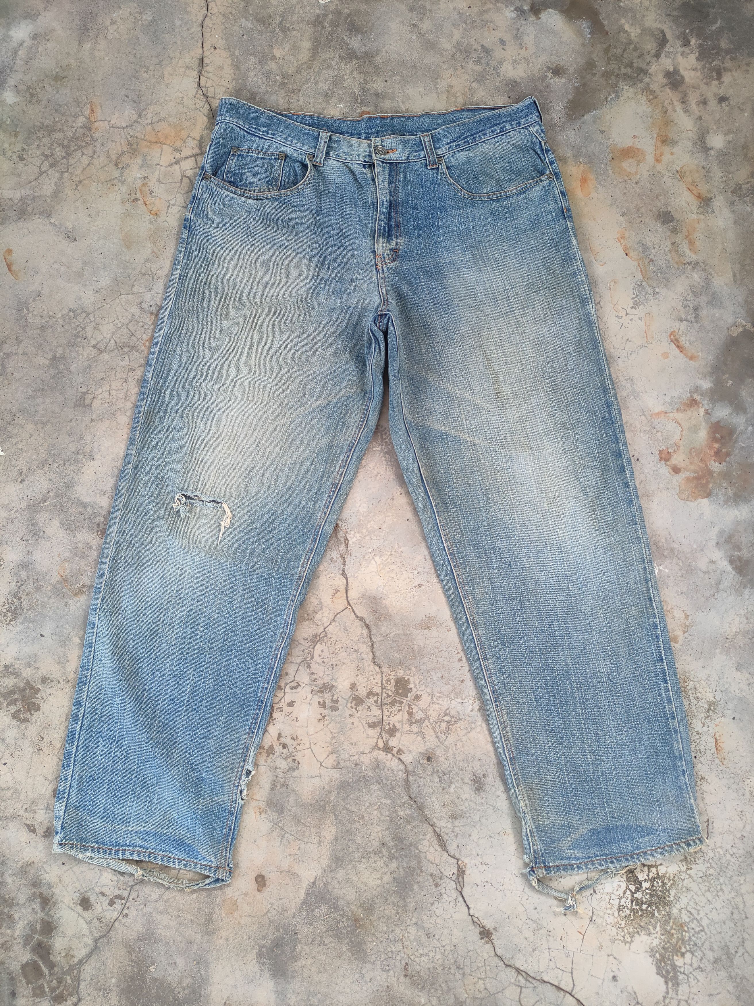 Japanese Brand W40 VINTAGE 19191 JAPANESE FADED DISTRESSED JEAN PANTS Size US 40 / EU 56 - 3 Thumbnail
