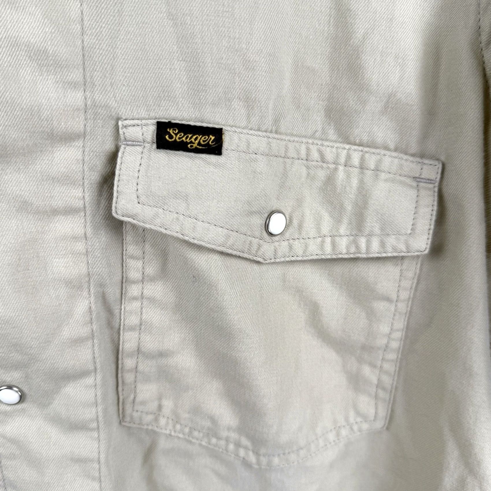 Vintage VINTAGE Seager Grit Co Shirt Mens Small Short Sleeve Button Down Beige Amarillo Western Size US S / EU 44-46 / 1 - 5 Thumbnail