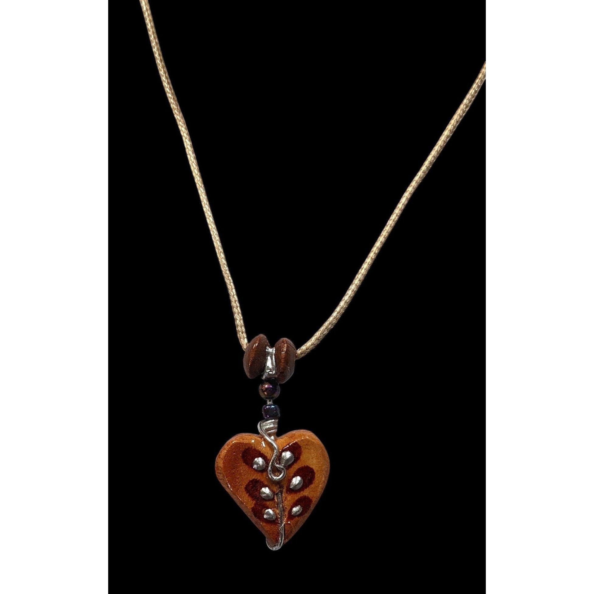 Handmade Handmade Fairycore Carved Wood Heart Pendant Necklace Size ONE SIZE - 2 Thumbnail