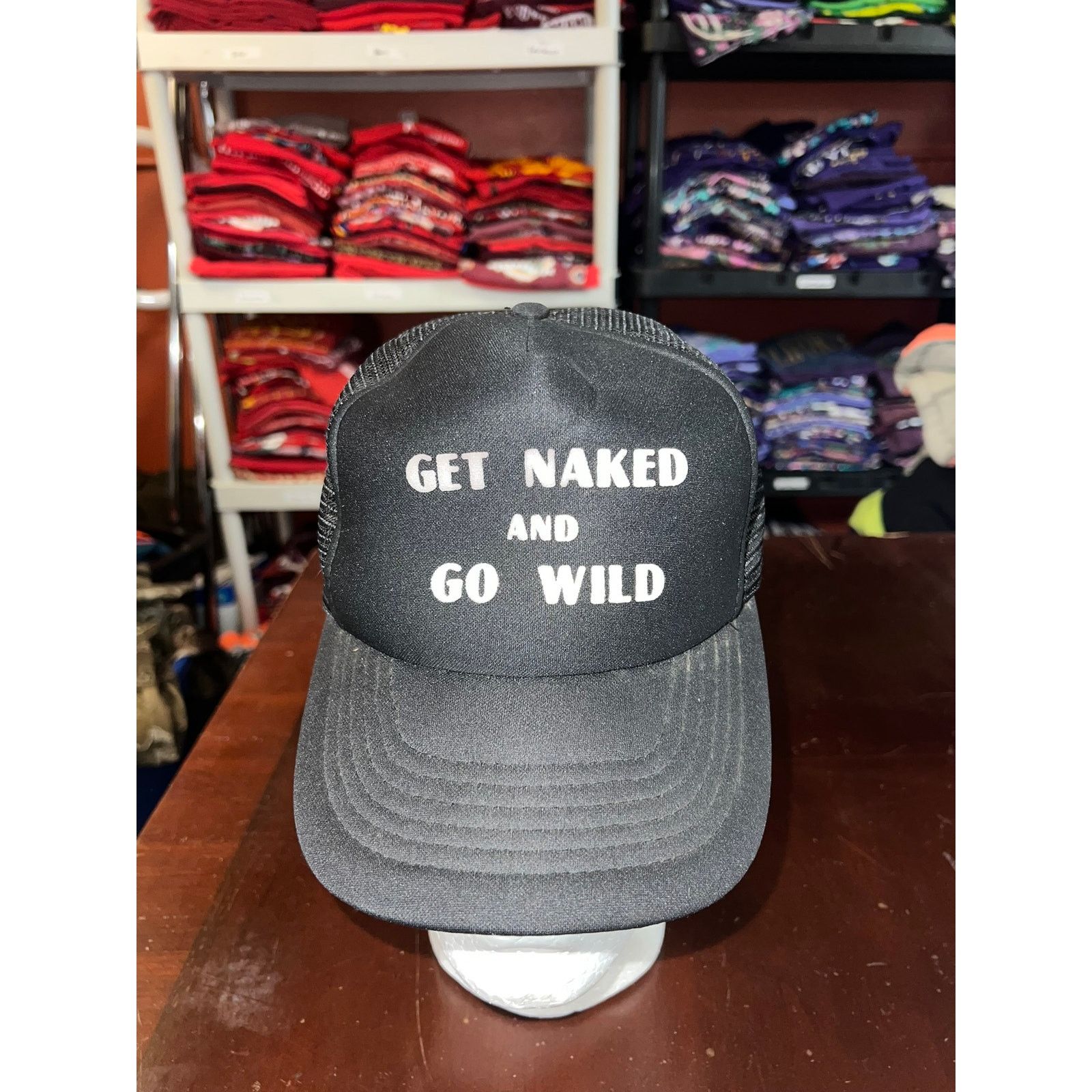 Vintage Vintage Get Naked Hat Go Wild Black White Headwear VTG Size ONE SIZE - 2 Thumbnail
