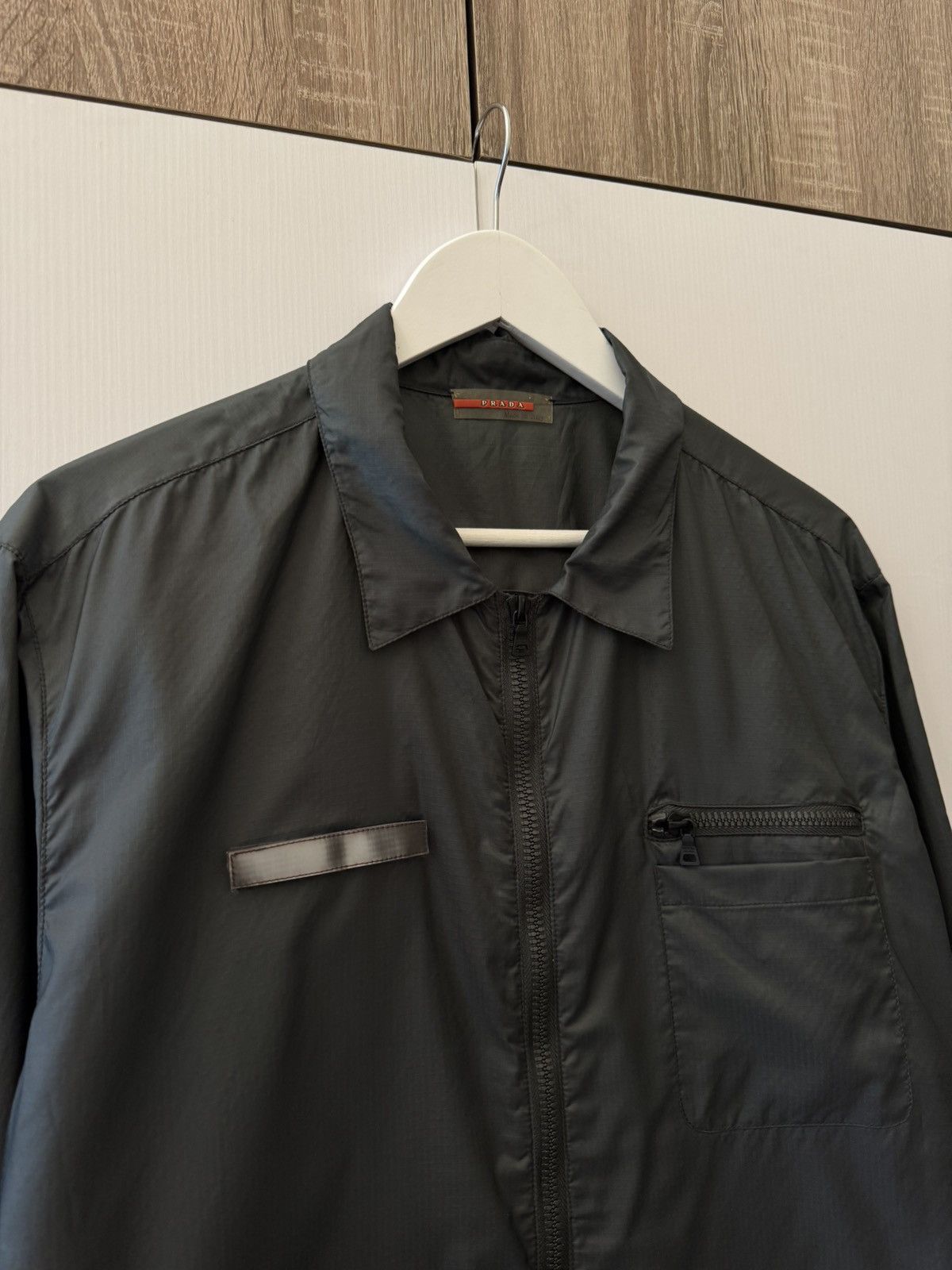 Prada Prada Nylon Green Jacket 2000s Zip Up Pocket Lightweight Size L / US 10 / IT 46 - 4 Thumbnail
