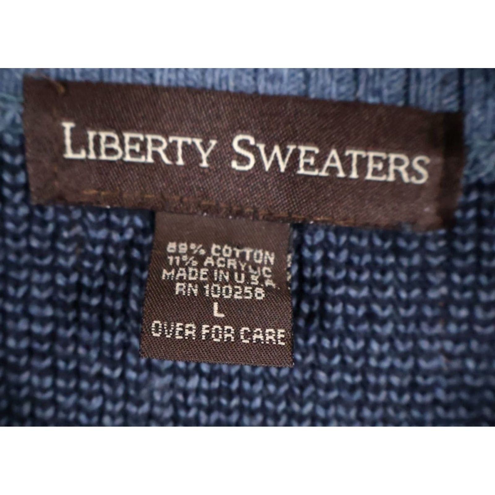 Vintage VINTAGE Liberty Sweater Mens Large Blue Argyle Diamond Heavyweight V-Neck Cotton Knit Size US L / EU 52-54 / 3 - 3 Thumbnail
