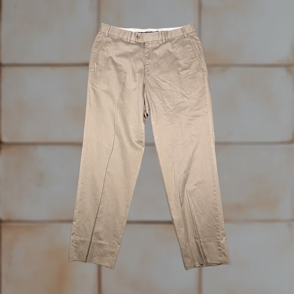 Vintage Hiltl Pants Mens 34x38 Chino Dayne-So Flat Front Beige Khaki Pockets Straight Leg 34 Waist 34 Inseam Regular Size Mens Size US 34 / EU 50 - 1 Thumbnail
