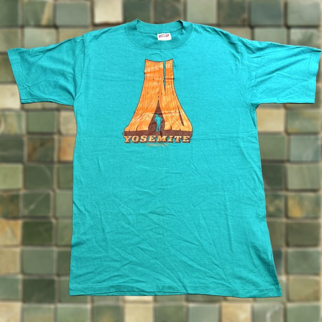 Vintage VINTAGE Power-T Yosemite Marilosa Grove Shirt Men’s XL Single Stitch Blue Outdoors Size US XL / EU 56 / 4 - 1 Thumbnail