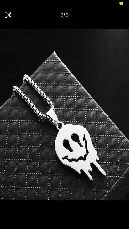Jewelry Silver chain with smile face Size ONE SIZE - 4 Thumbnail