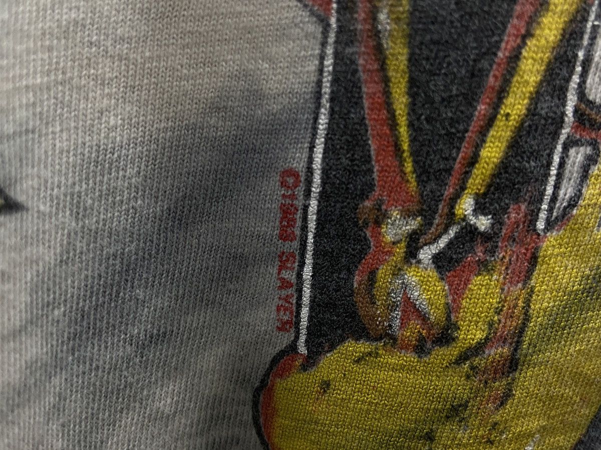 Band Tees × Vintage Vintage 1988s Slayer Thrash Heavy Metal Band TOUR TShirt Size US L / EU 52-54 / 3 - 4 Thumbnail