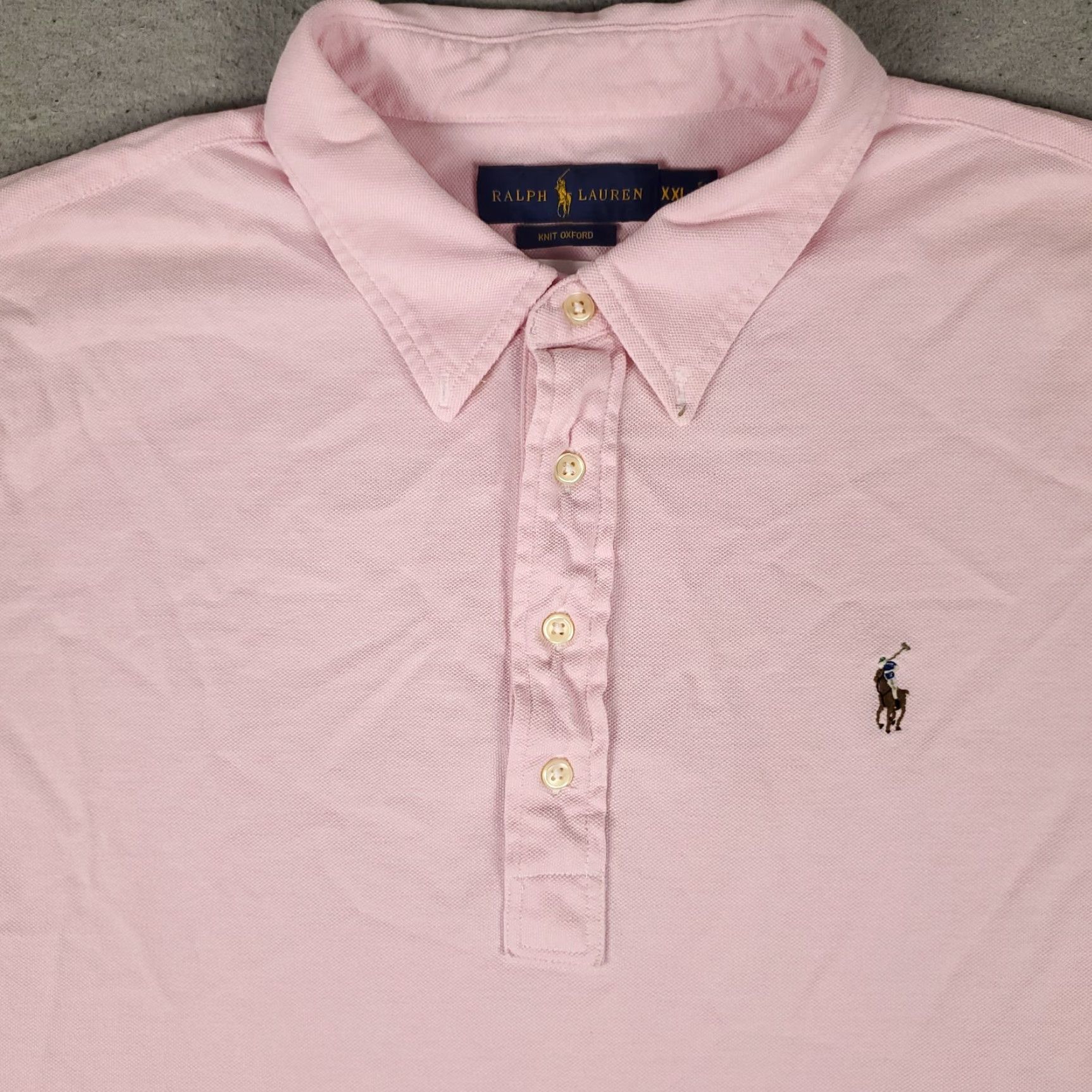 Ralph Lauren Ralph Lauren Polo Shirt Mens 2XL Pink Knit Oxford Pony Casual Short Sleeve Size US XXL / EU 58 / 5 - 2 Thumbnail