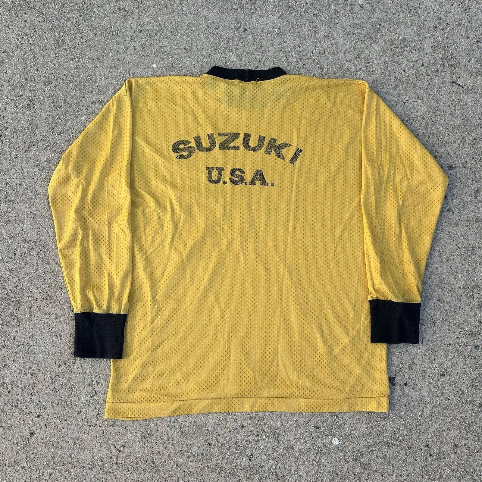 Champion × Vintage Vintage 70s Champion Blue Bar Suzuki World Motocross Jersey Size US L / EU 52-54 / 3 - 3 Thumbnail
