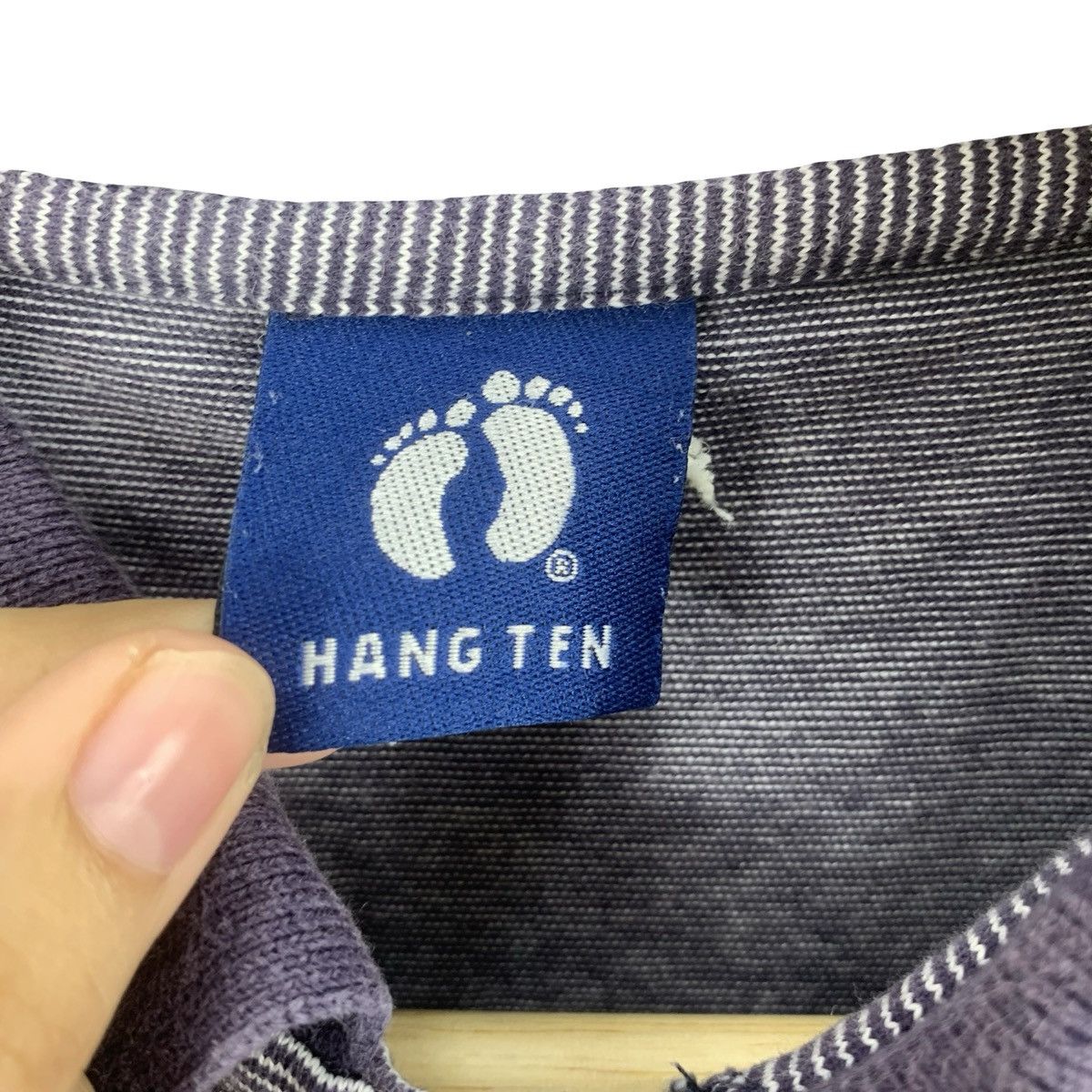 Hang Ten Vintage HANG TEN Embroidered Logo Retro Stripe Design Tee Size US M / EU 48-50 / 2 - 7 Thumbnail