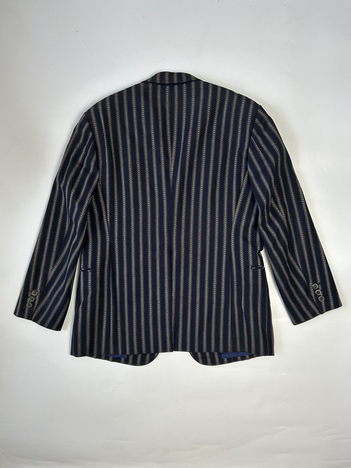 Japanese Brand CUSTOM TAILOR GEISHA SASAKI SAPPORO STRIPE BLAZER Size 38R - 6 Thumbnail