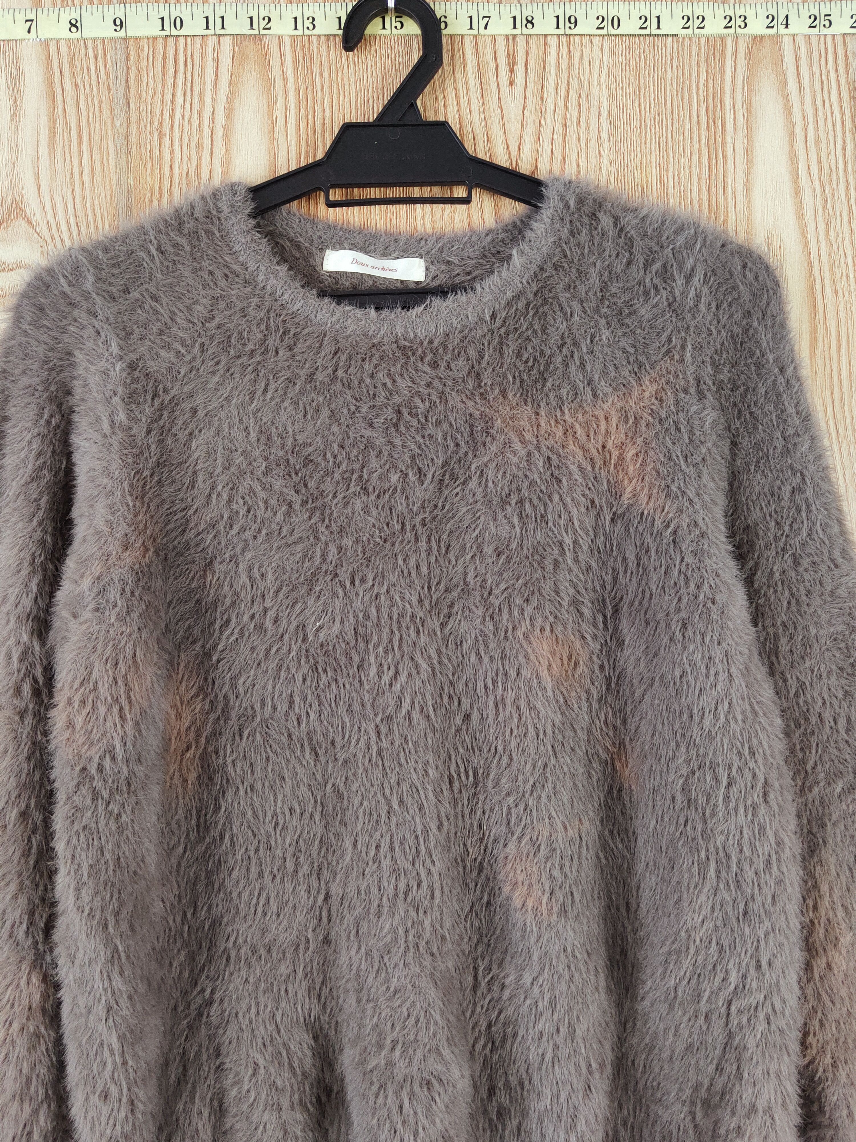 Japanese Brand × Vintage Doux Archives Dark Brown Fur Mohair Knitwear Size S / US 4 / IT 40 - 2 Thumbnail