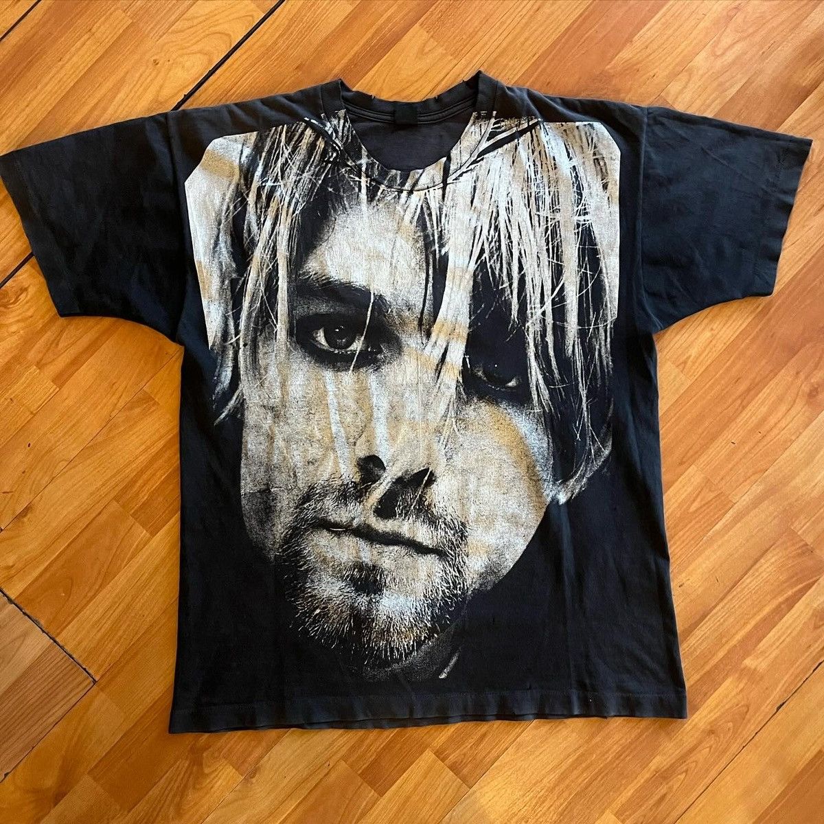 image of Band Tees x Kurt Cobain Peyote | Kurt Memorial Tee in Black, Men's (Size XL)