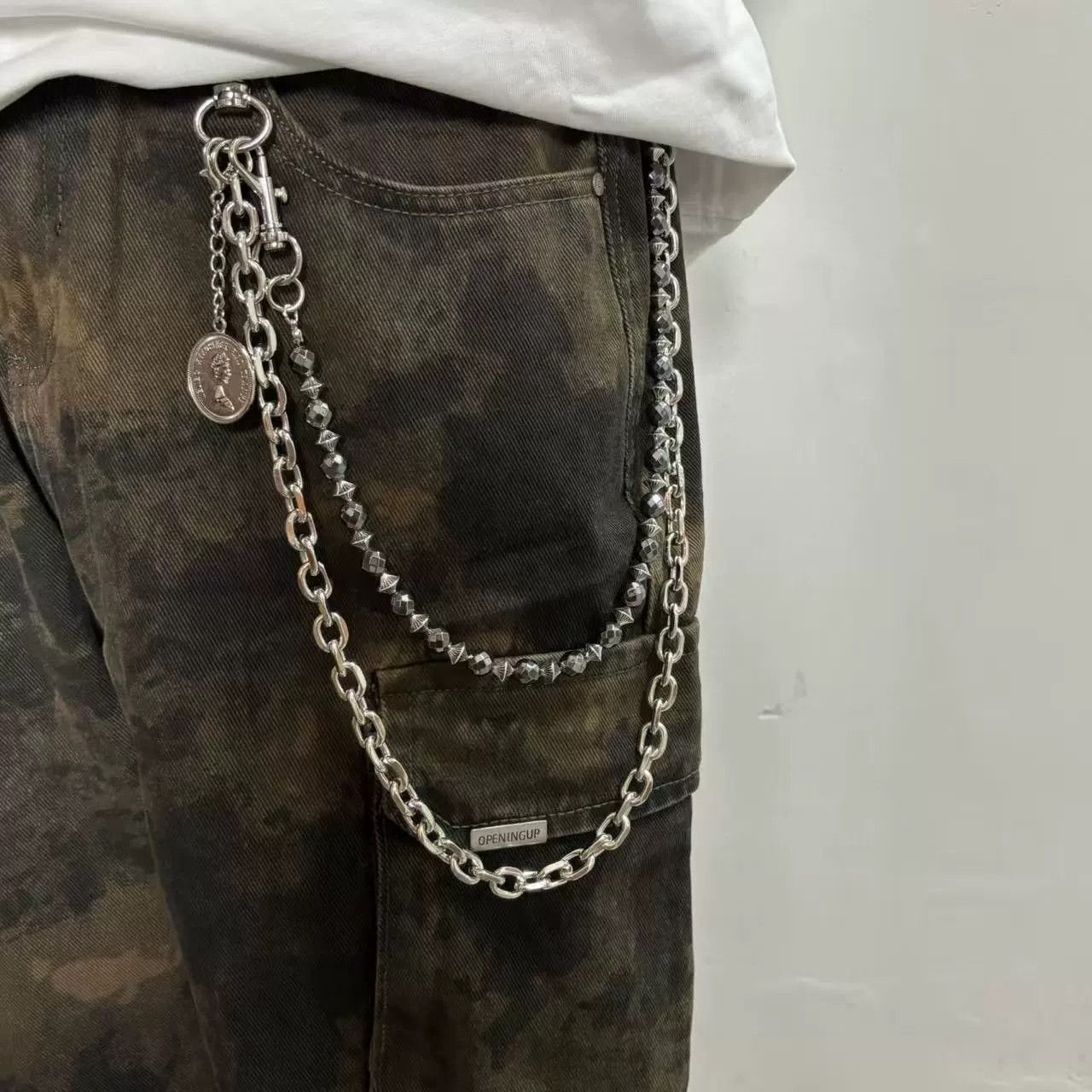 Vintage Retro hip-hop punk style jeans waist chain Size ONE SIZE - 1 Thumbnail