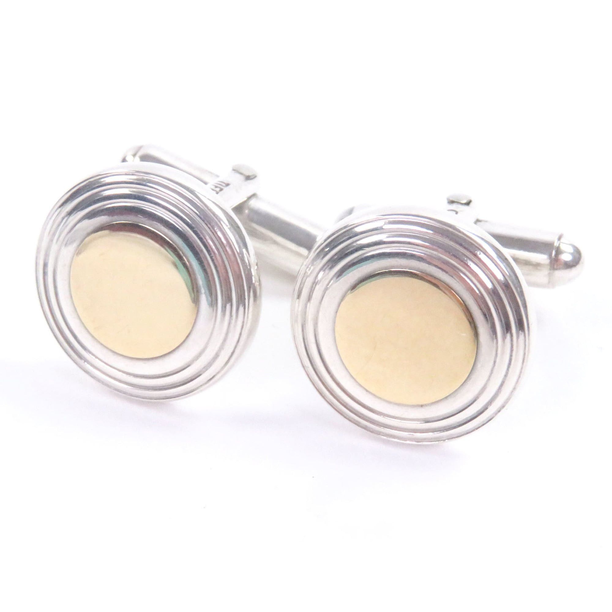 Tiffany & Co. TIFFANY&Co. Tiffany & Co. SV925 750 Circle Motif Combination Cufflinks, Silver and Gold, with Storage Bag, Made in Italy, Total Weight 13.11g, Men's. Size ONE SIZE - 1 Thumbnail