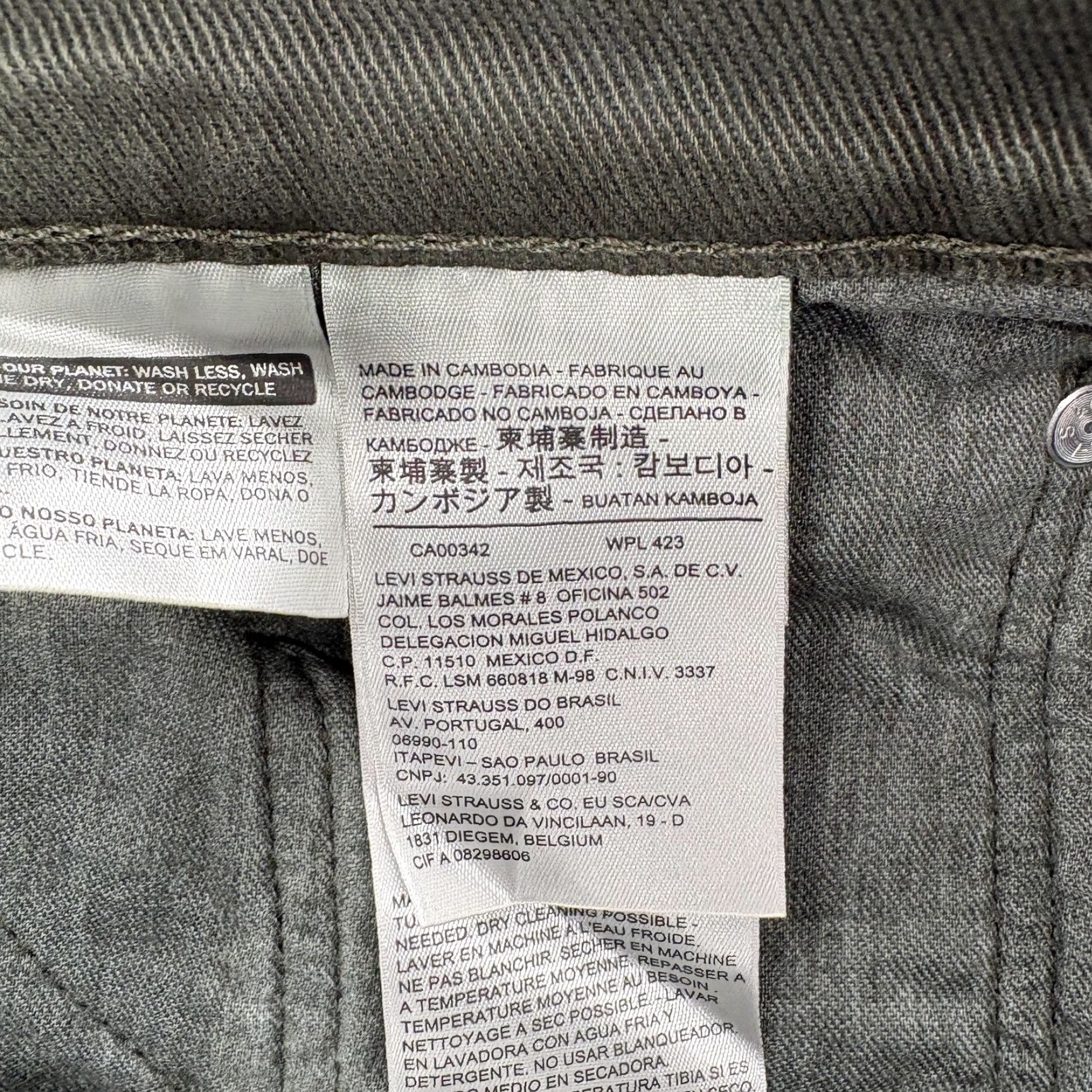 Levi's Levis 514 Jeans Mens 38x30 Regular Dark Wash Green Denim Straight Stretch Pants Regular Waist Denim Size US 38 / EU 54 - 5 Thumbnail