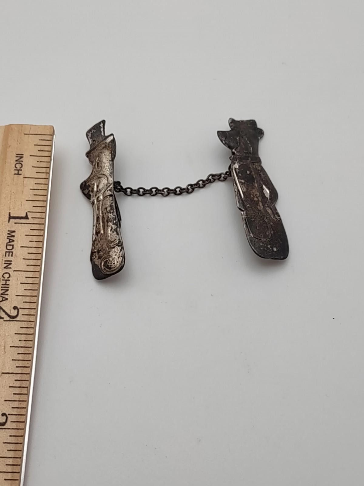 Other Vtg 1960s Yogi Bear & Boo Boo Sterling Sweater Clip Pins Size ONE SIZE - 5 Thumbnail