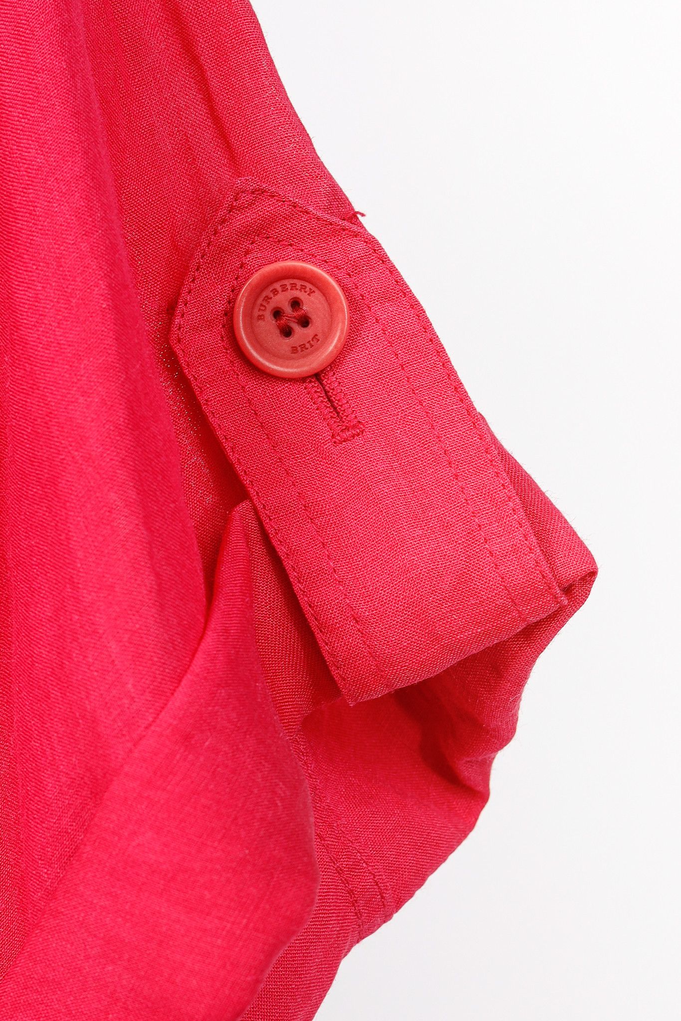 Burberry Burberry Brit Crimson Pink Ramie Trench Mini Dress Size M / US 6-8 / IT 42-44 - 6 Thumbnail