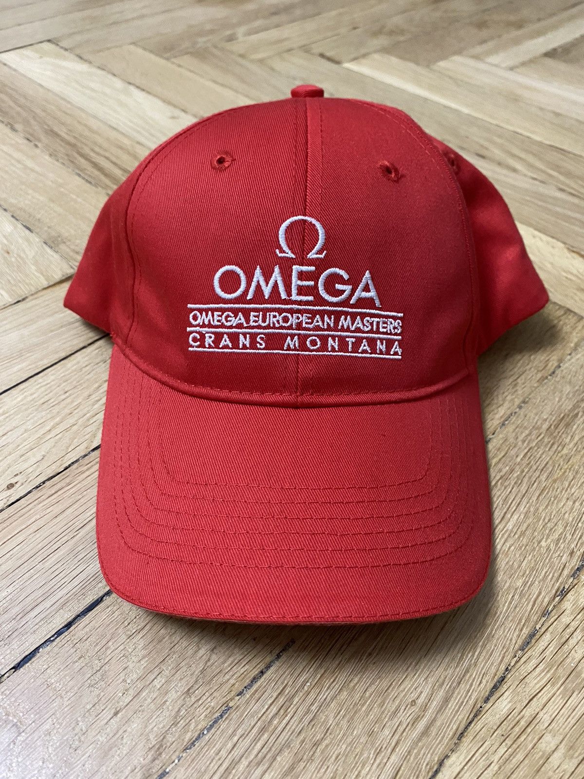 Omega OMEGA Baseball Hat Red/White Embroidered Adjustable Cap Size ONE SIZE - 2 Thumbnail