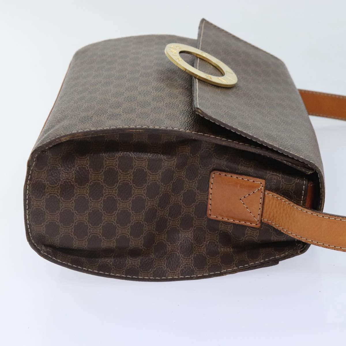 Celine CELINE Macadam Canvas Shoulder Bag Pvc Leather Brown Size ONE SIZE - 4 Thumbnail