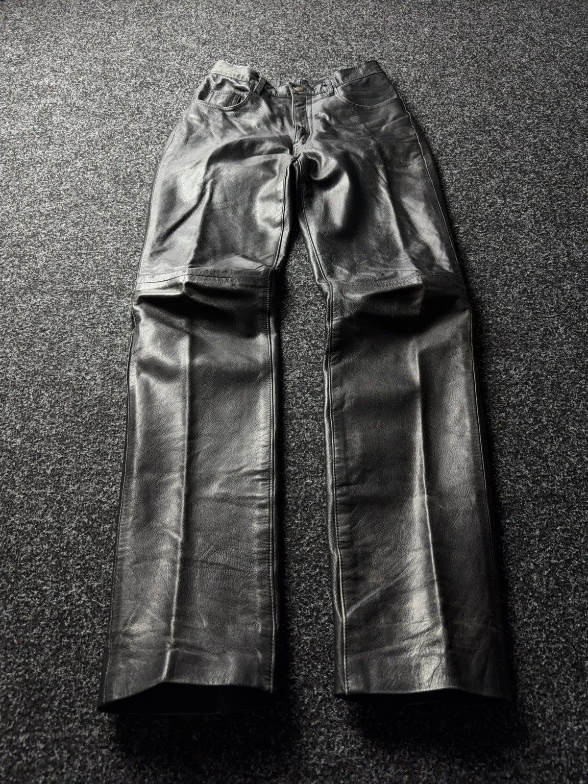 Leather Y2K Vintage Leather Pants Opium Style Alt Biker USA Rare Size US 28 / EU 44 - 1 Thumbnail