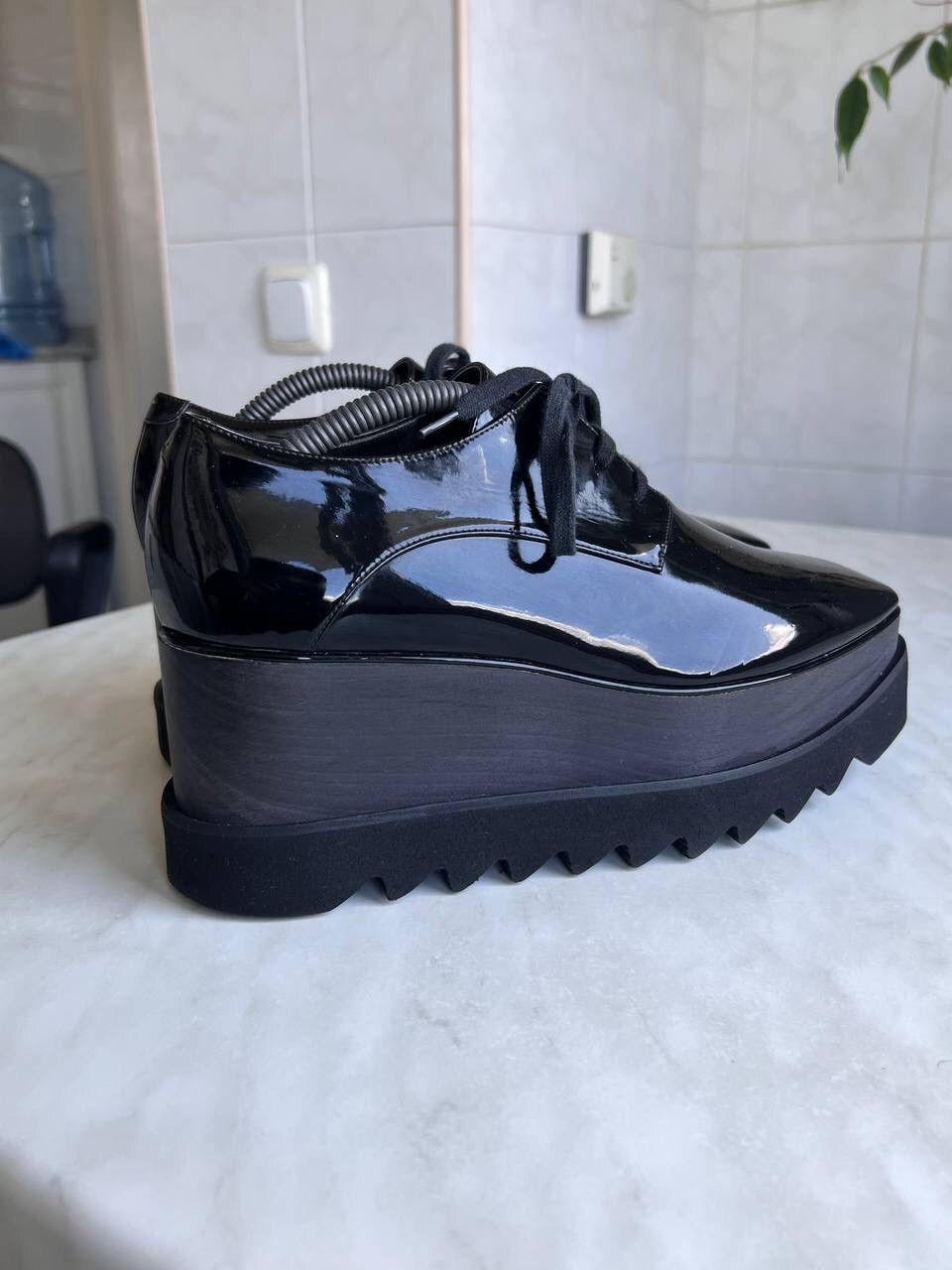 Stella McCartney Stella McCartney Elyse High Platform Leather Shoes Black Size US 8 / IT 38 - 5 Thumbnail