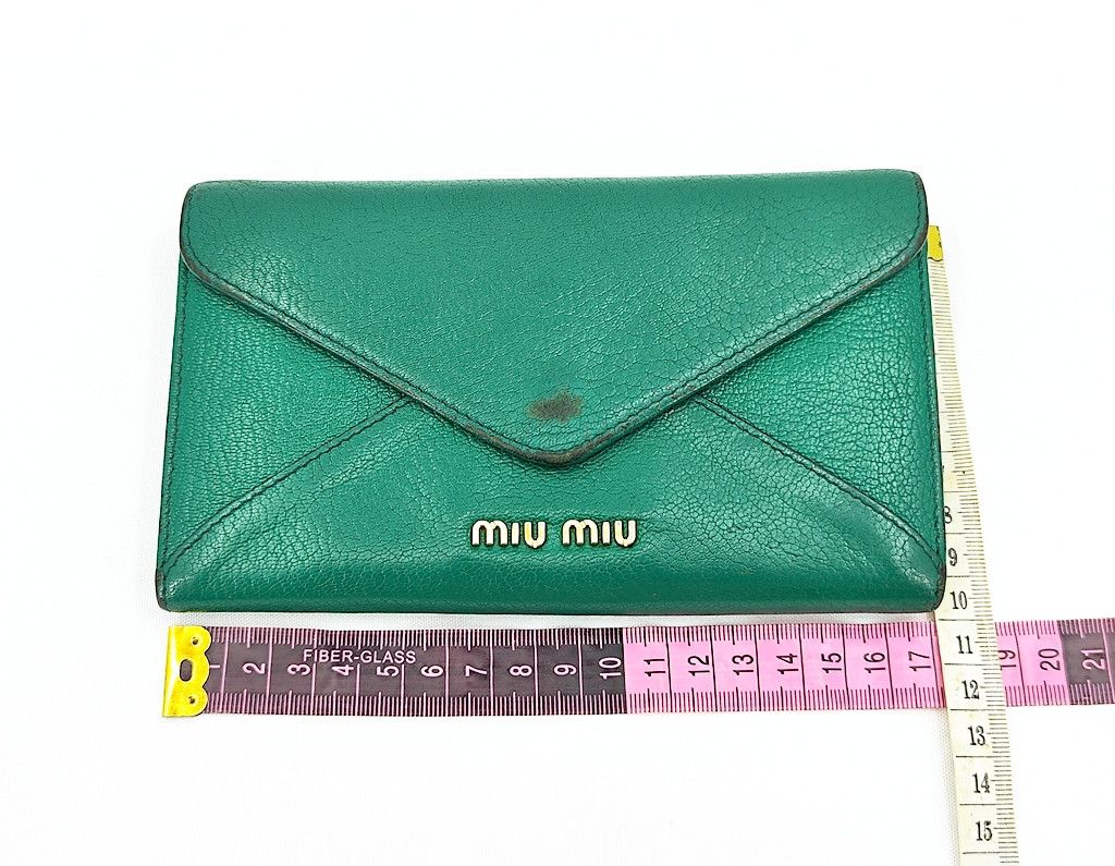 Miu Miu MIU MIU green leather large envelope wallet Size ONE SIZE - 13 Thumbnail