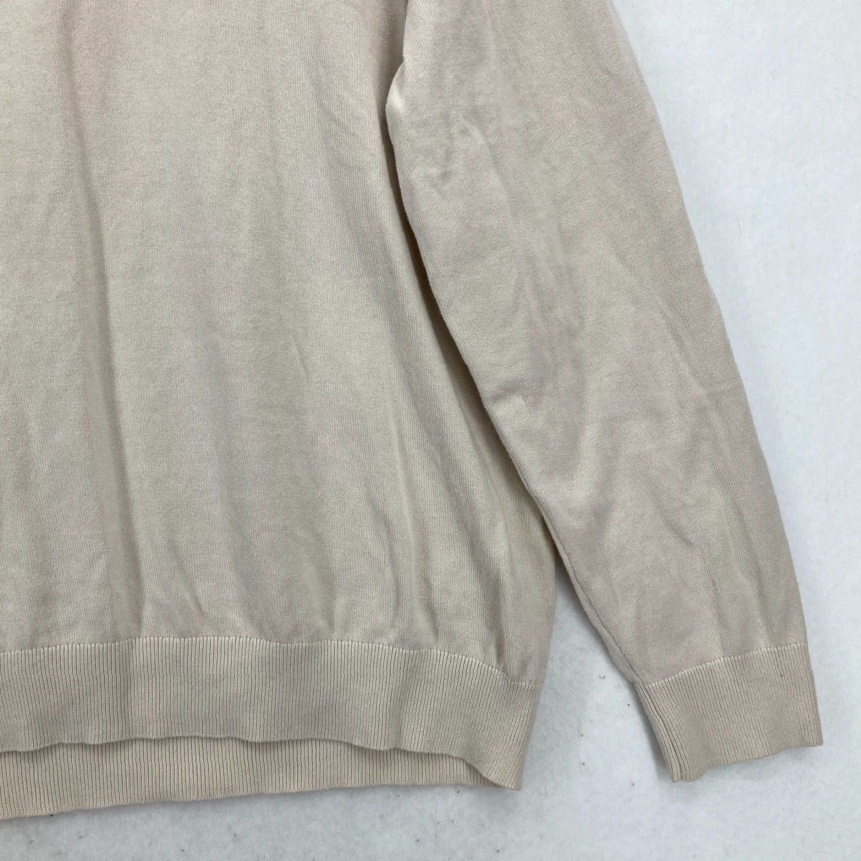 Nautica Nautica 1/4 Zip Pullover Sweatshirt Mens XL Beige Embroidered Preppy Coastal NWT Size US XL / EU 56 / 4 - 3 Thumbnail