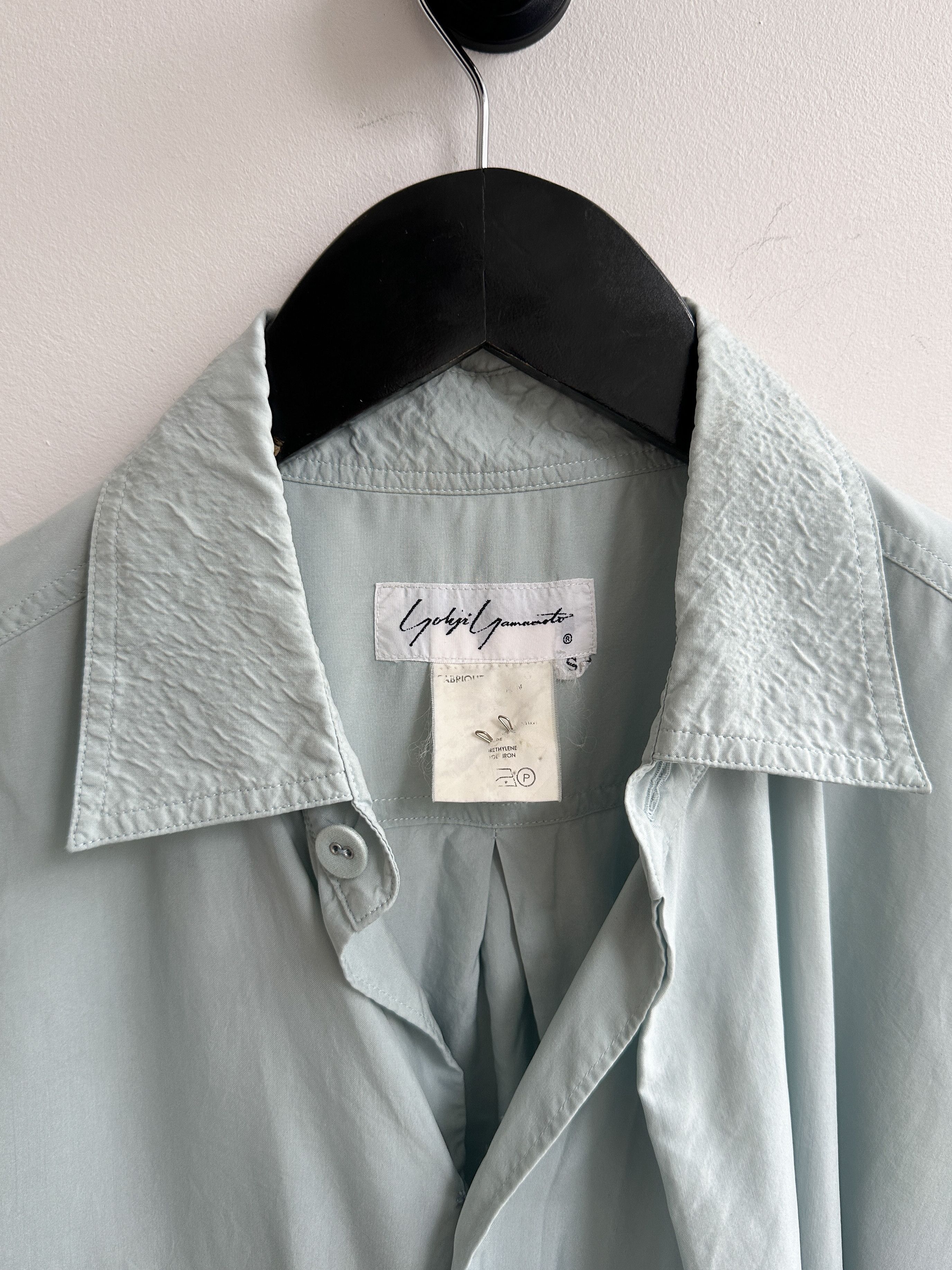 Yohji Yamamoto Vintage Yohji Yamamoto Blue Shirt Size S / US 4 / IT 40 - 9 Thumbnail
