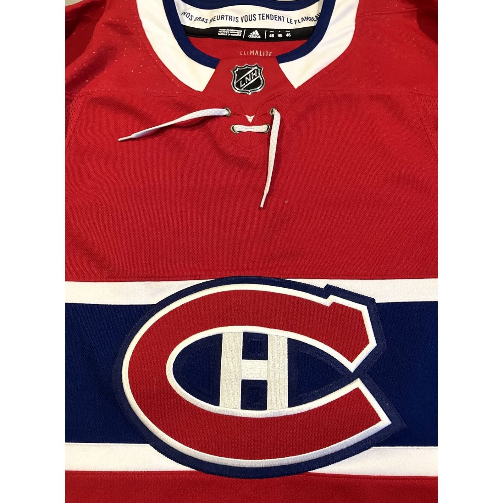Adidas adidas Montreal Canadiens Jonathon Drouin #92 Jersey Men's 46 Red Climalite Hockey Slim Sports Size US XXL / EU 58 / 5 - 3 Thumbnail