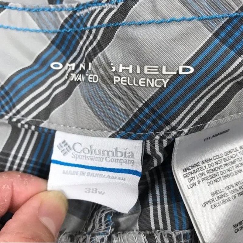 Columbia Columbia Blue & Gray Omni-Shield Plaid 10" Barge Shorts 38 Size US 38 / EU 54 - 6 Thumbnail