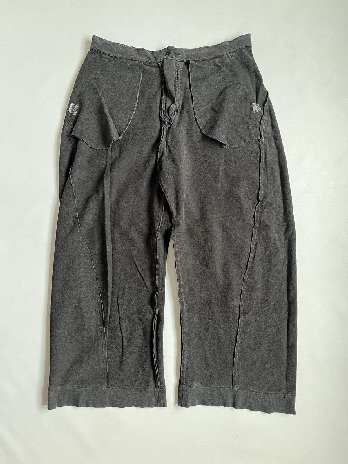 Black Label × Rundholz × Yohji Yamamoto RUNDHOLZ Black Label Unisex Distressed Wide Leg Trousers Size 36" / US 14 / IT 50 - 18 Thumbnail