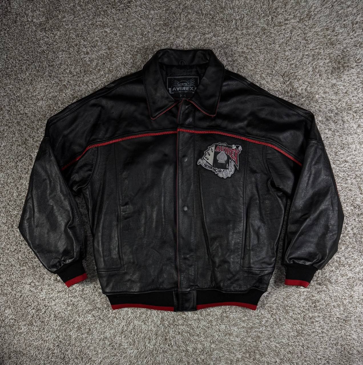 Avirex Vintage Avirex King Casino All Leather Stadium Bomber Jacket Size US XXL / EU 58 / 5 - 2 Thumbnail
