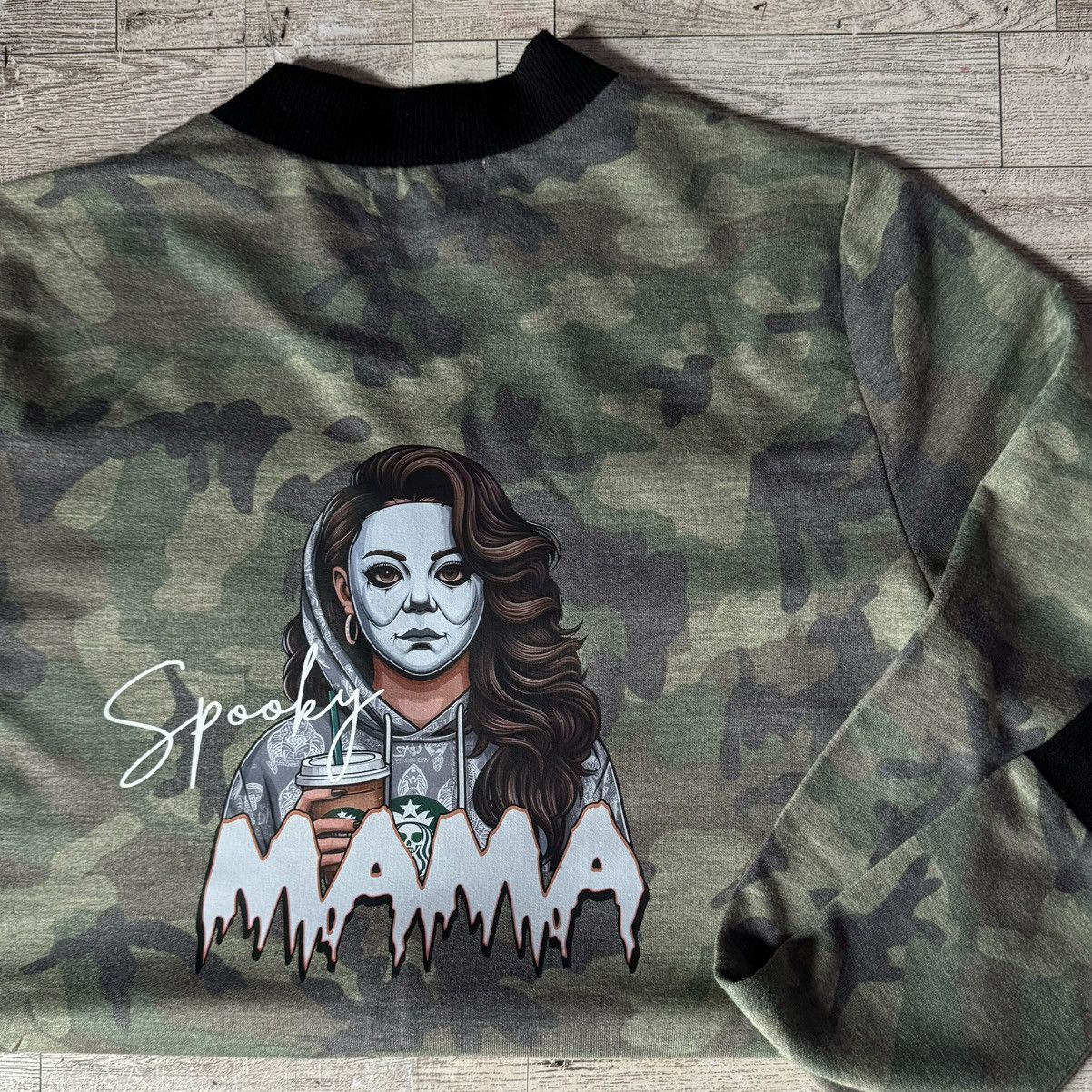 Other Spooky Mama, Coffee & Halloween, Camo Bomber Style Jacket Size S / US 4 / IT 40 - 19 Thumbnail