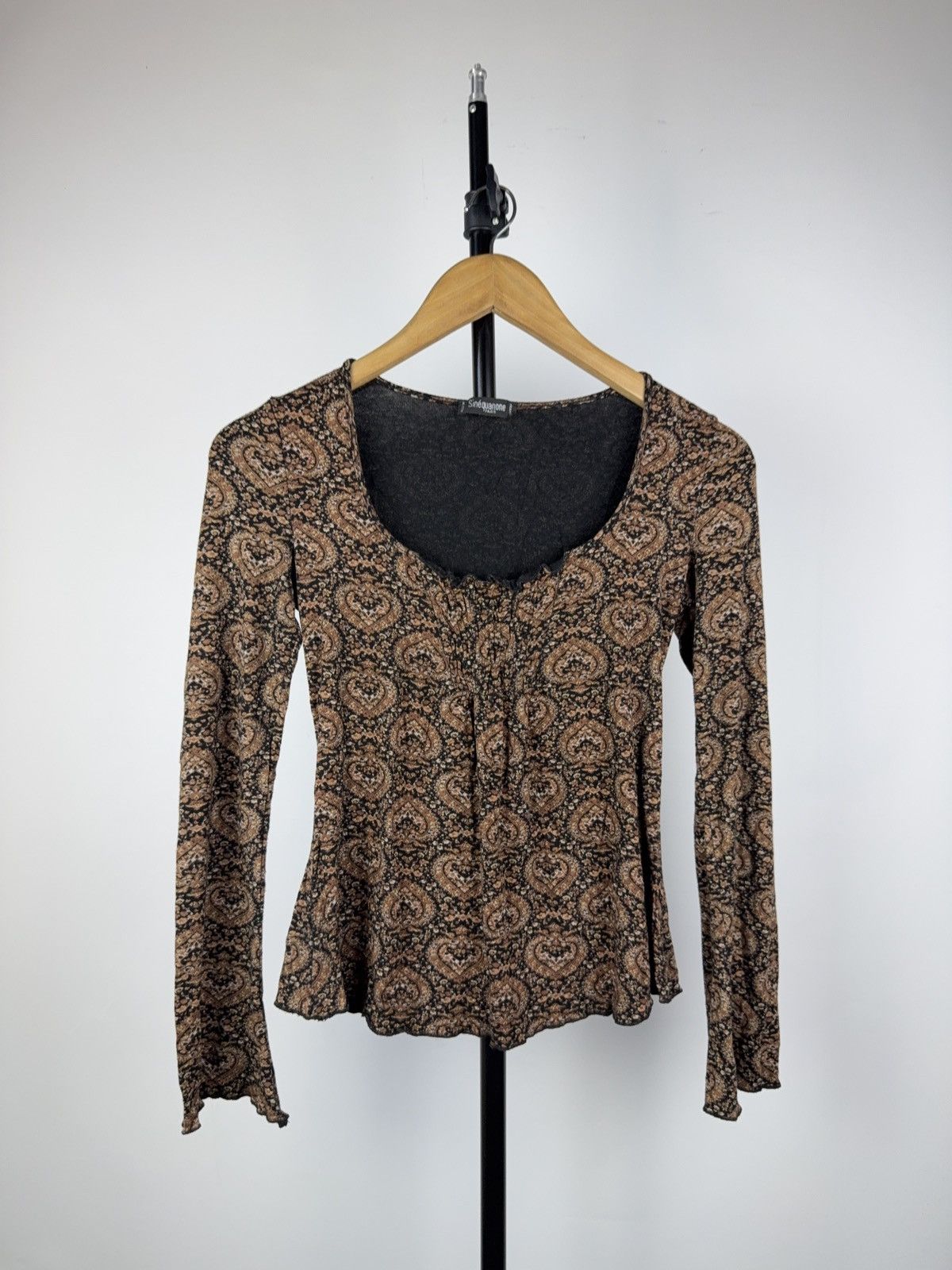 Japanese Brand Retro y2k Avant Garde Paris Paisley Mesh Top Made in France Size S / US 4 / IT 40 - 1 Thumbnail