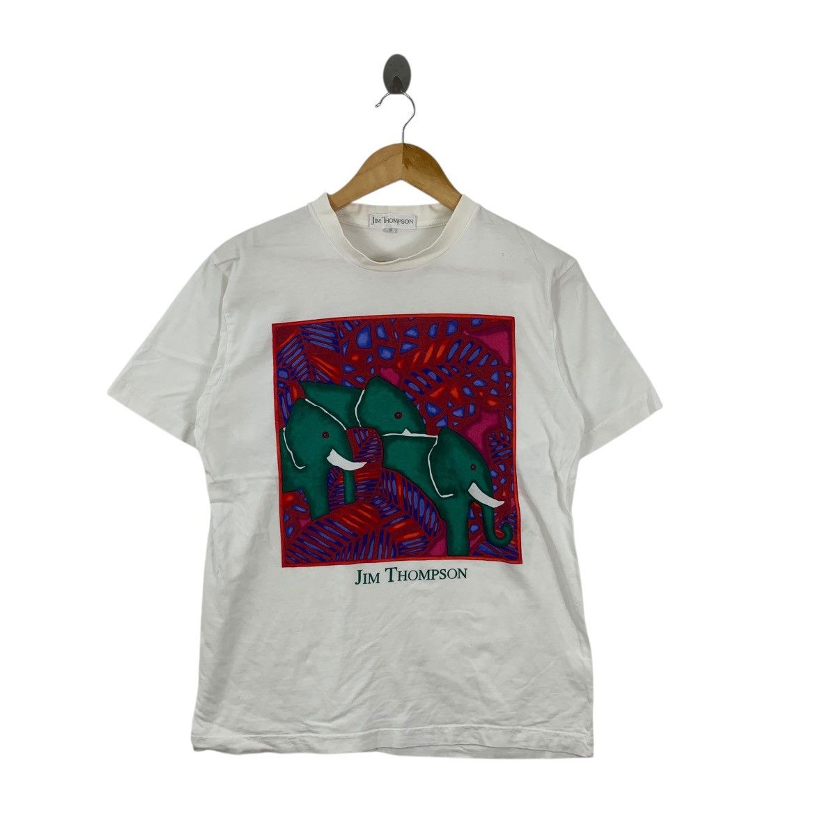 Jim Thompson Vintage JIM THOMPSON ARTWORK Elephant In The Wood Tee Shirt Size S / US 4 / IT 40 - 3 Thumbnail