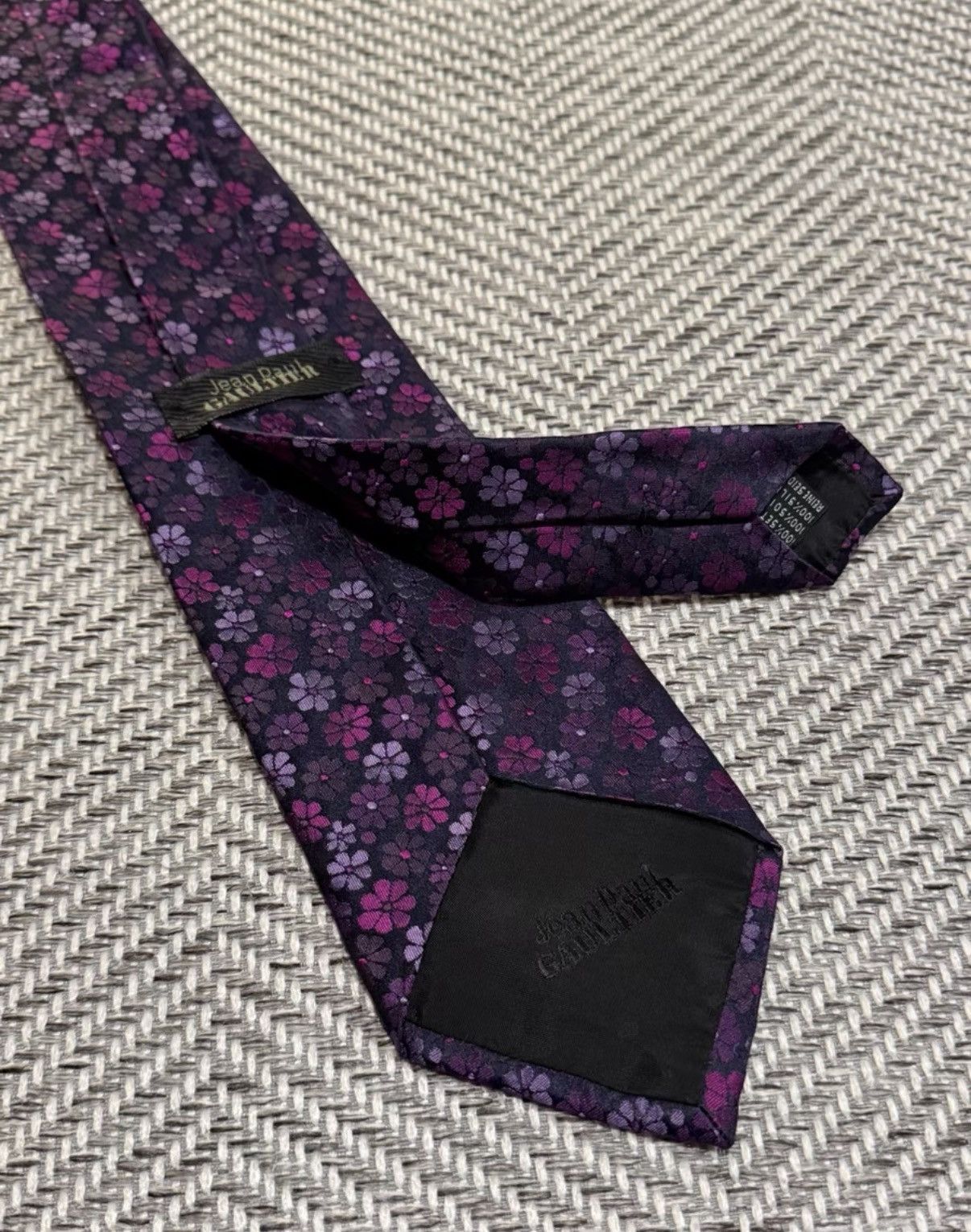 Jean Paul Gaultier Jean Paul Gaultier Purple Floral All-Over Tie K24 Size ONE SIZE - 7 Thumbnail