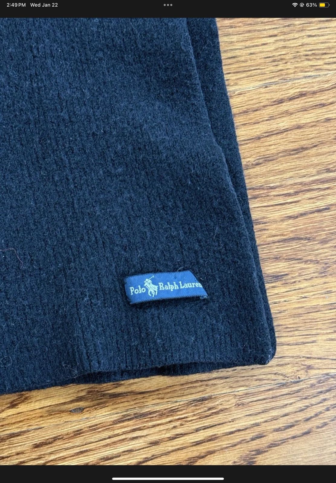 Polo Ralph Lauren Polo Ralph Lauren Scarf Black Purple Horse Logo Unisex Size ONE SIZE - 4 Thumbnail