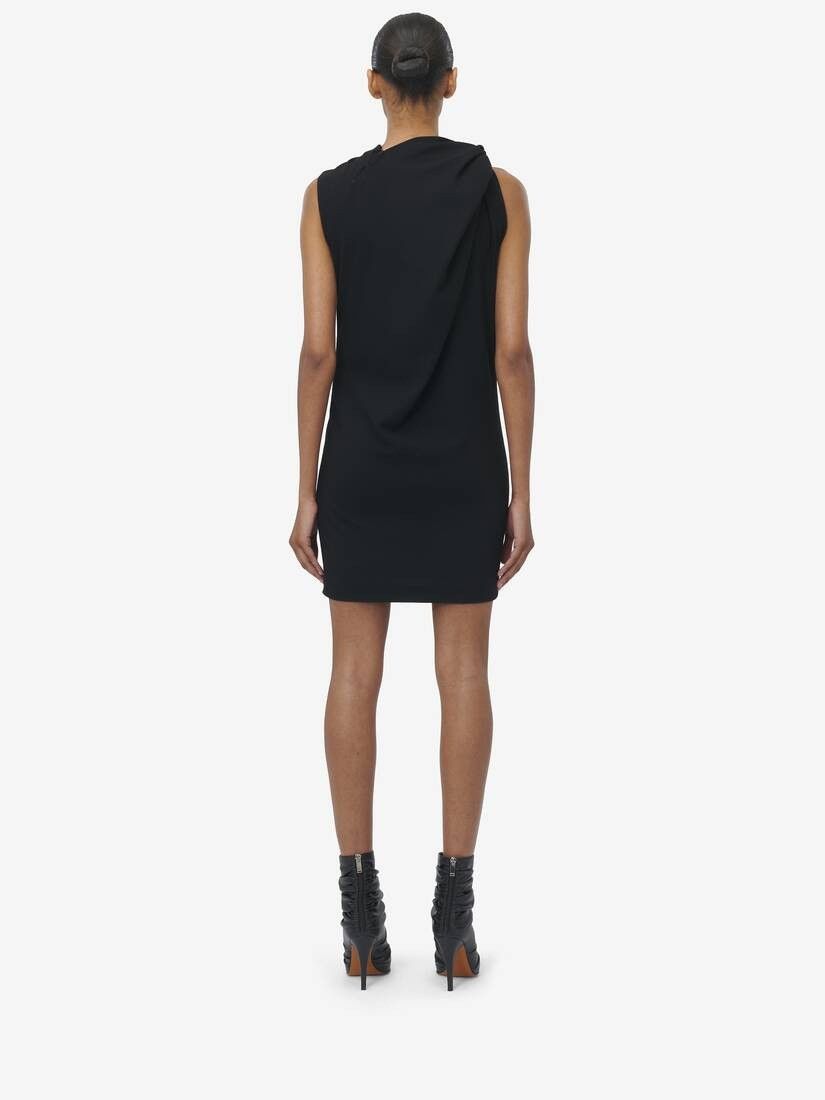 Alexander McQueen o1srvl11e0226 Knot Detail Mini Dress In Black Size L / US 10 / IT 46 - 6 Thumbnail