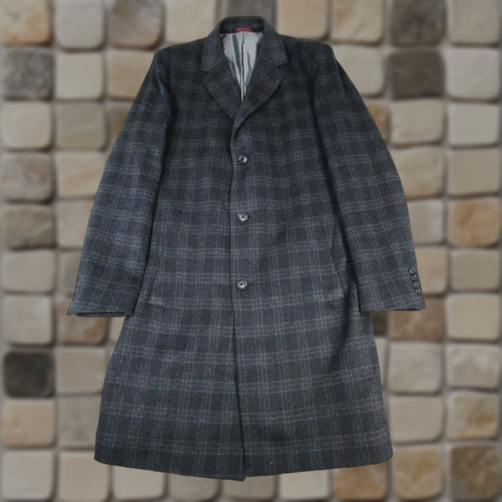 Pronto Uomo Pronto Uomo Over Coat Mens 40 Long Black Gray Wool Blend Plaid Jacket/Coat Long Mens 40 Gray Wool Pronto Uomo Sport Coat 2 Piece Size US XXS / EU 40 - 1 Thumbnail