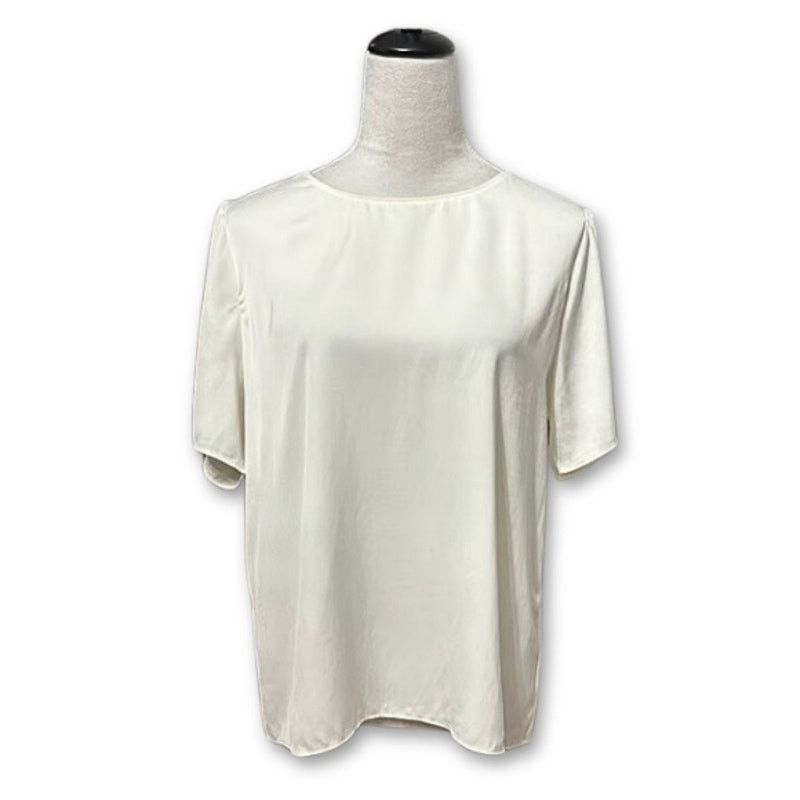 Other Socialite Blouse Short Sleeves Petal Fold Back Off White L Size L / US 10 / IT 46 - 1 Thumbnail