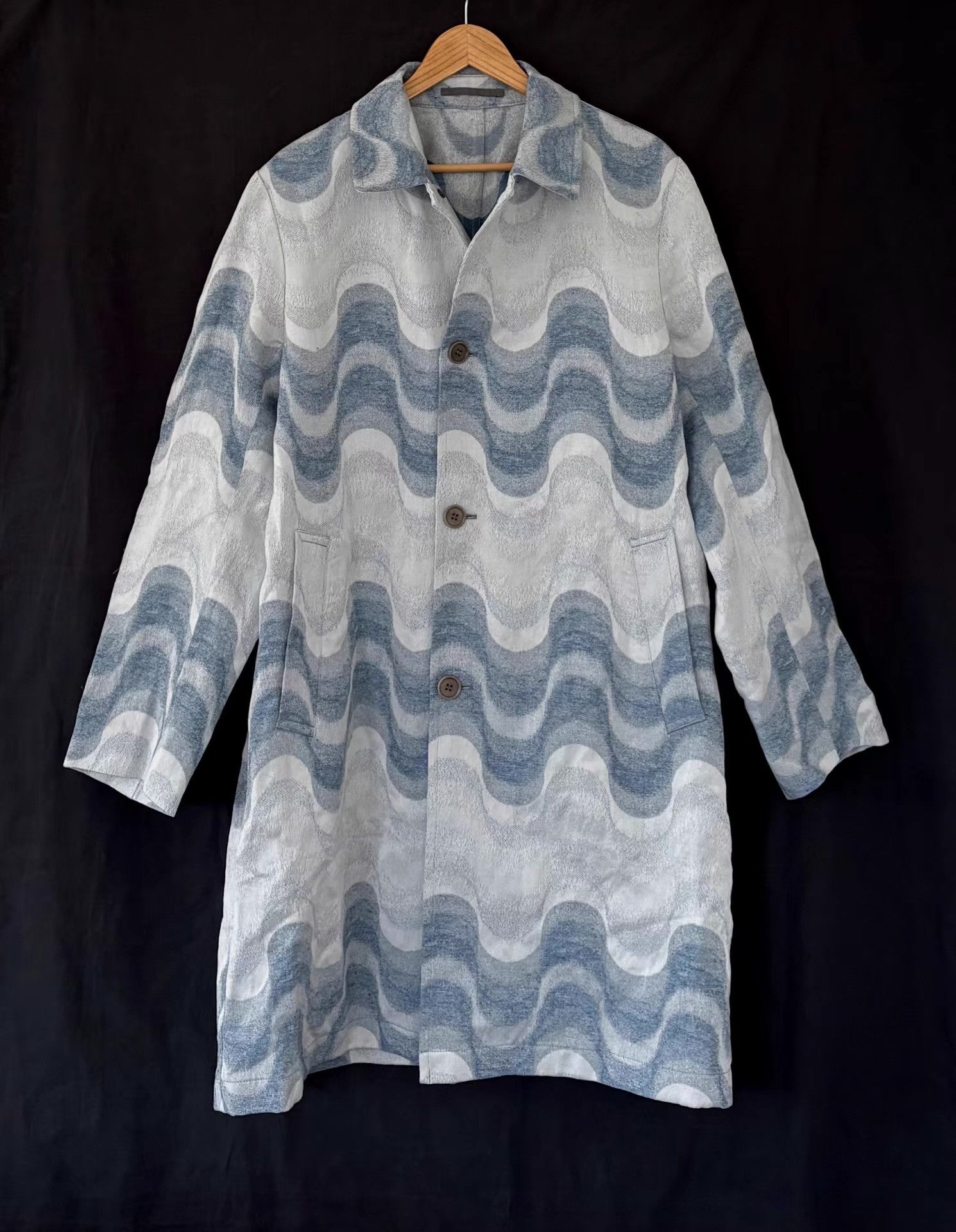 Dries Van Noten Dries Van Noten 2019SS Men's Wavy Pattern Trench Coat Ｑ21 Size US M / EU 48-50 / 2 - 1 Thumbnail