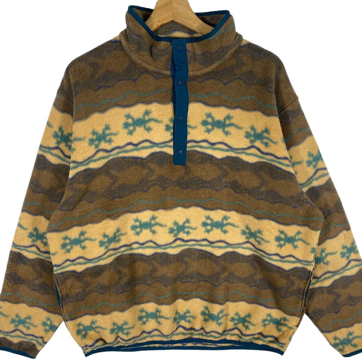 L.L. Bean × Patagonia Vintage L.L. Bean Gecko Printed Stretchable Fleece Size US L / EU 52-54 / 3 - 4 Thumbnail