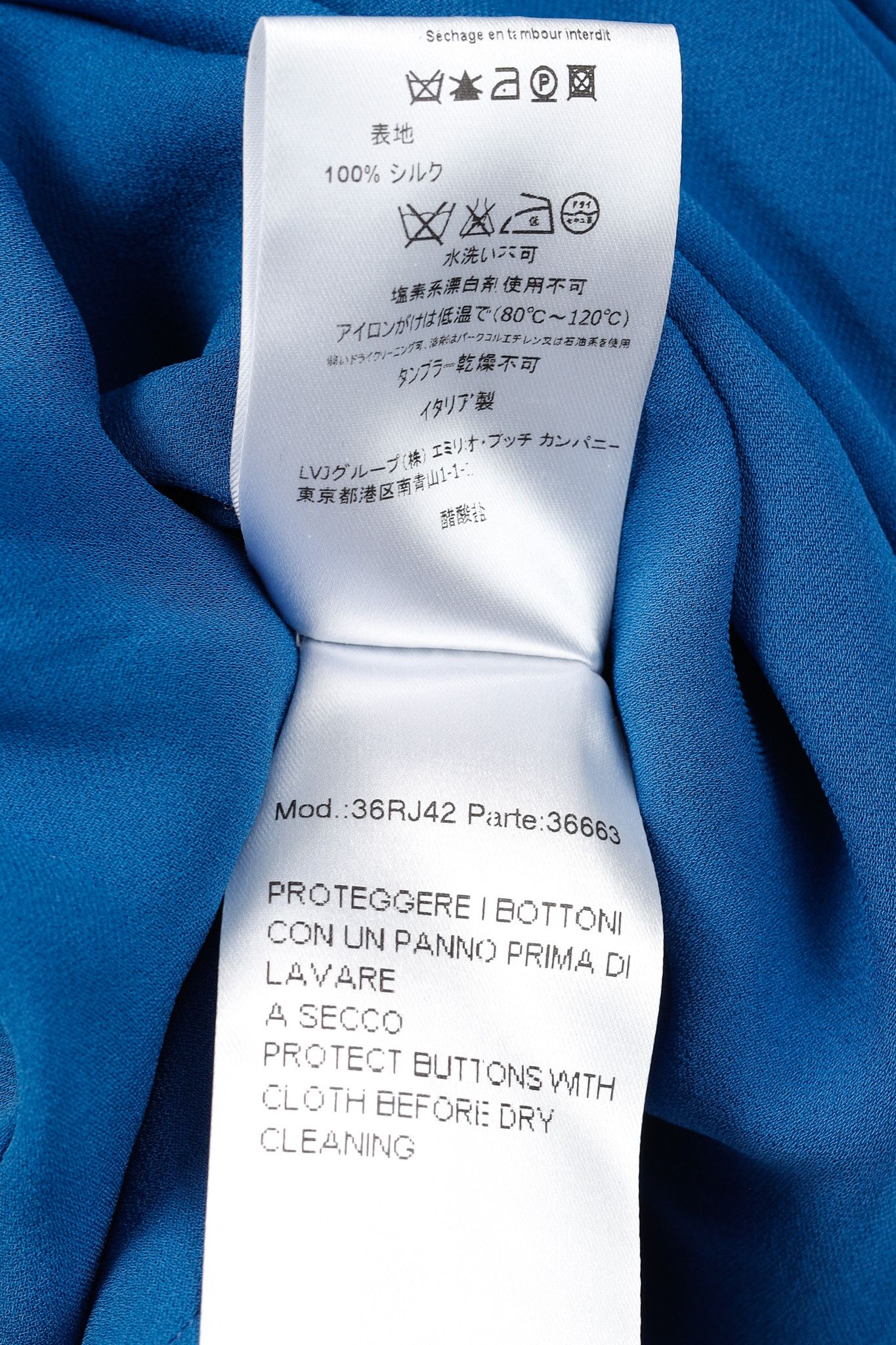 Emilio Pucci Emilio Pucci Blue Silk Crepe Draped Blouse with Scarf Size M / US 6-8 / IT 42-44 - 9 Thumbnail