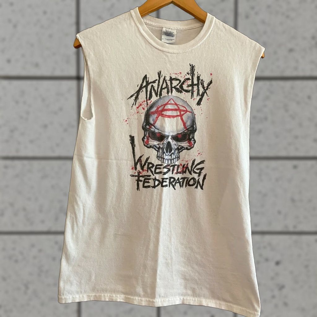 Gildan VTG ANarchy Wrestling Federation WWF World Wrestling Federation small sleveless Shirt XS? Size US S / EU 44-46 / 1 - 1 Thumbnail