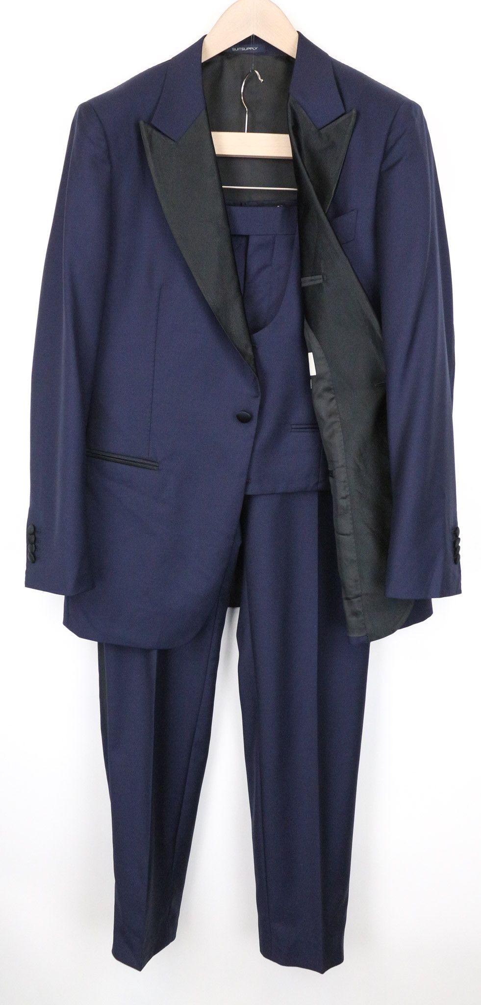 Suitsupply LAZIO TUX UK40R Blue Wool S130s 3Pc Suit 75086 Size 40R - 1 Thumbnail