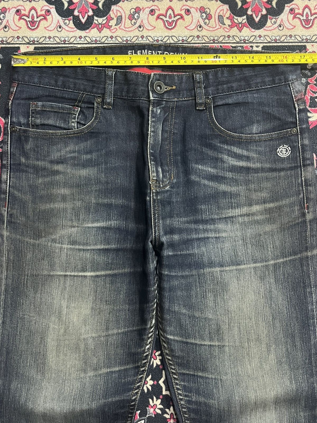 Element Vintage Element Dark Blue Washed Distress Straight Leg Jeans Size US 32 / EU 48 - 15 Thumbnail
