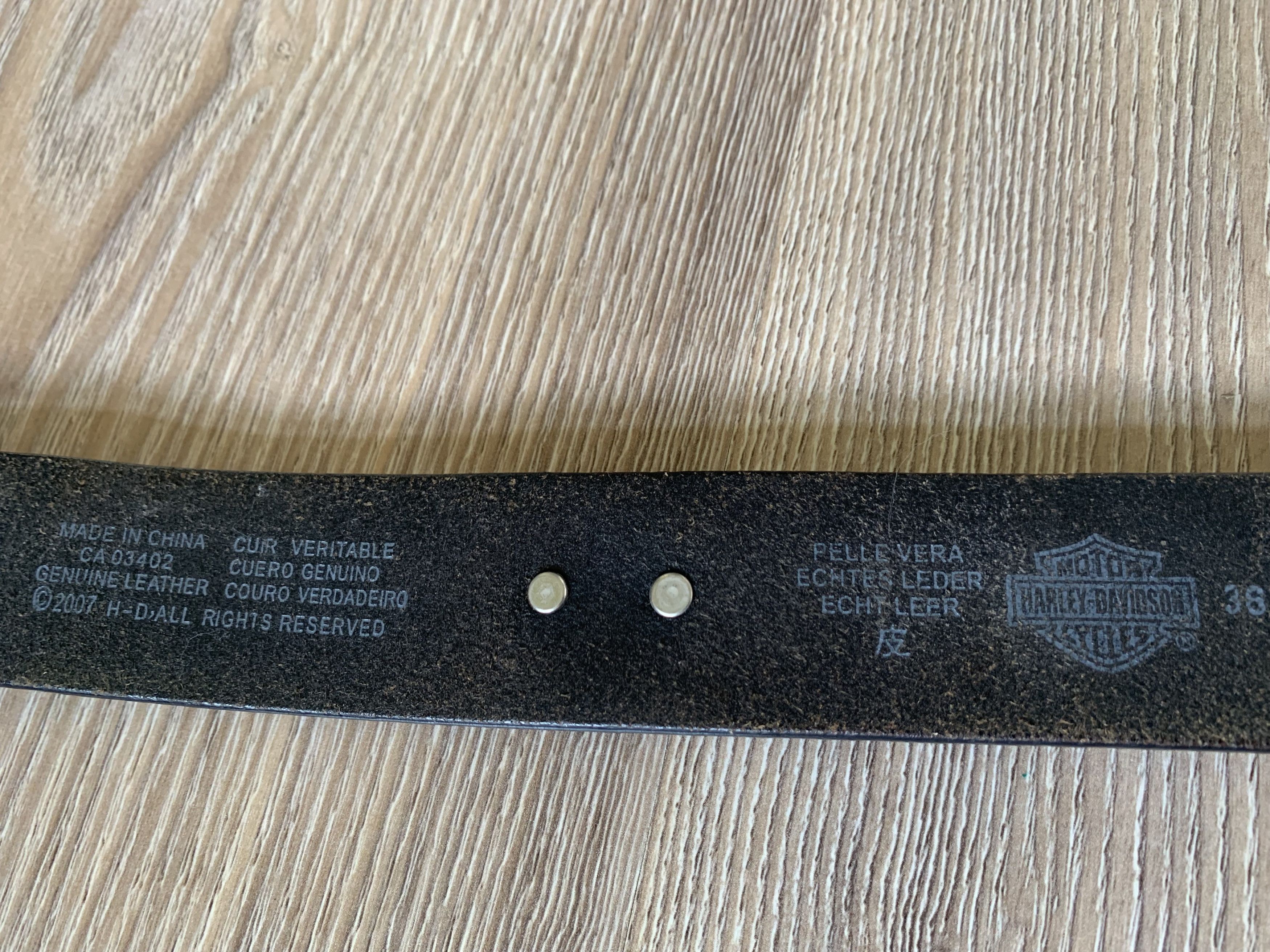 Harley Davidson × Vintage Harley Davidson Skull Black Unisex Leather Belt Size ONE SIZE - 11 Thumbnail