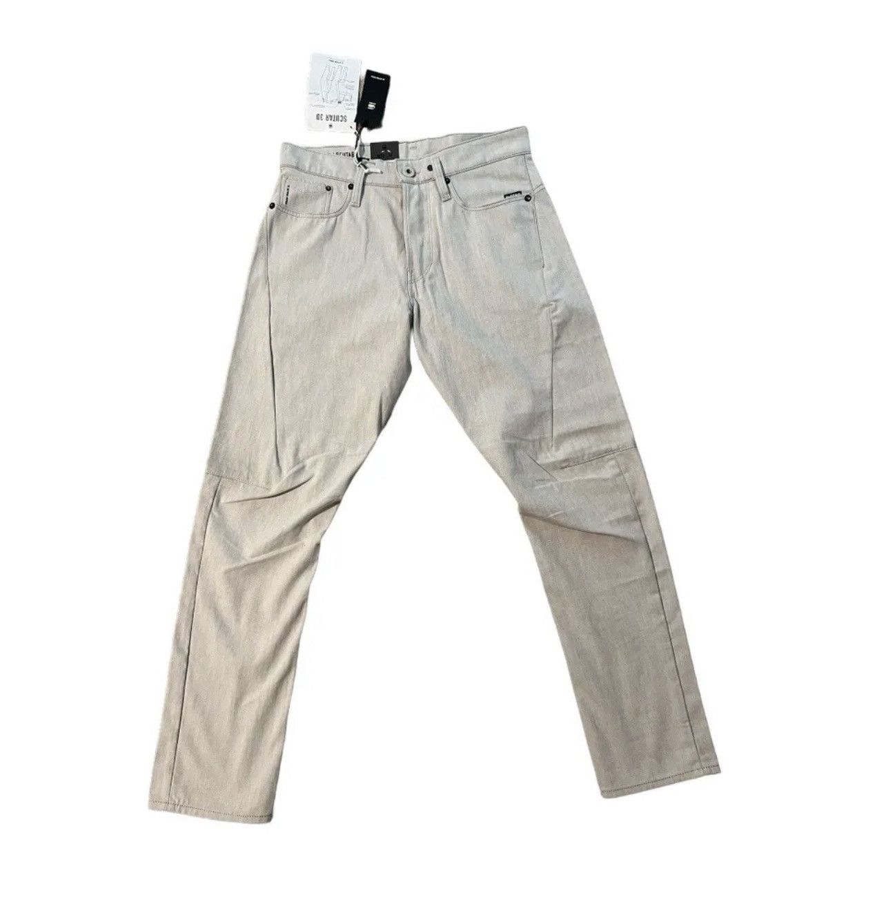 G-Star G-Star Raw Mens 3D Slim Tapered Kara Ecru Denim Size 28/30 Size US 28 / EU 44 - 1 Thumbnail