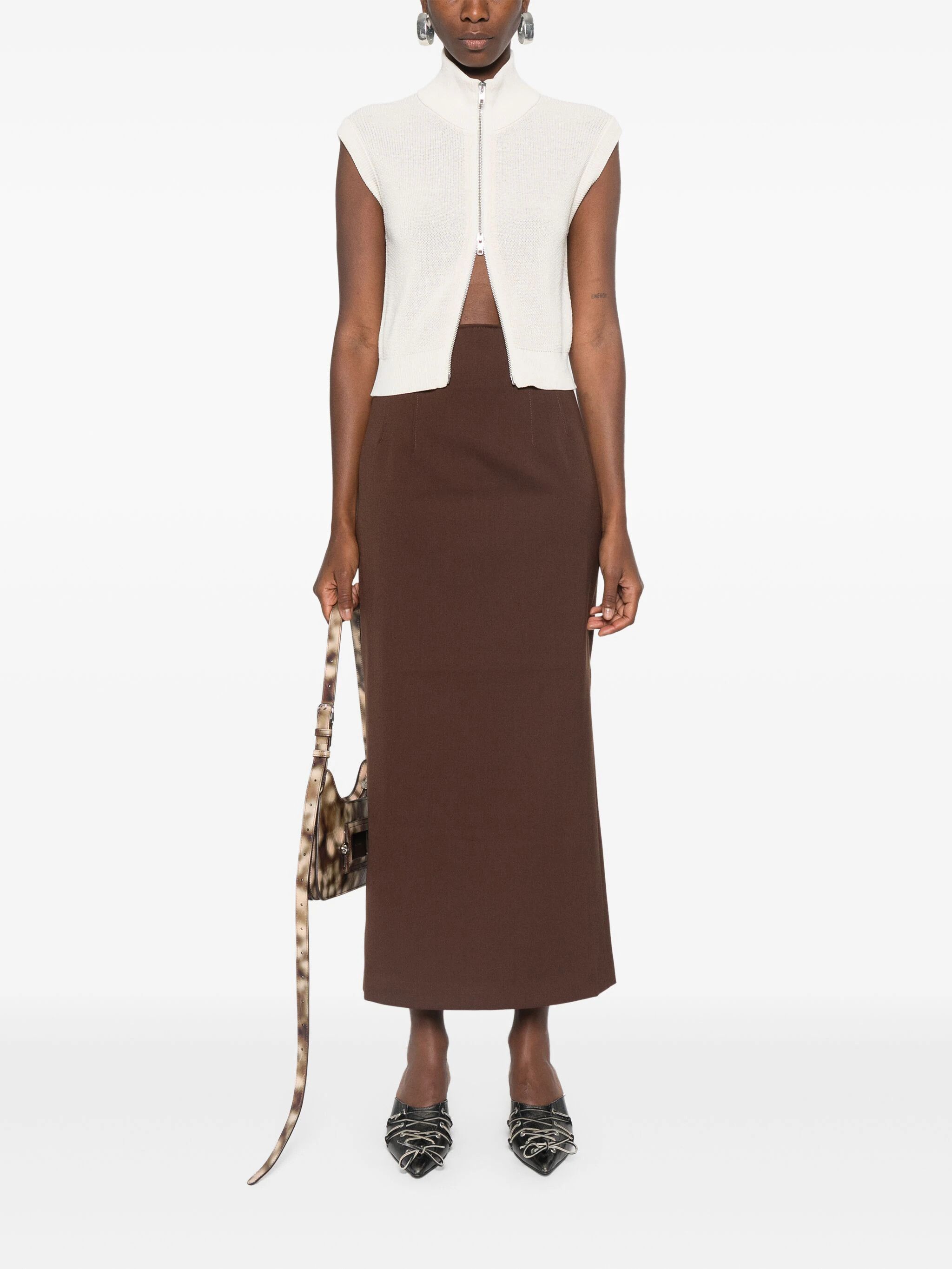 THE ANDAMANE o1s22i1n1024 Long Shelby Skirt in Brown Size 28" / US 6 / IT 42 - 2 Thumbnail