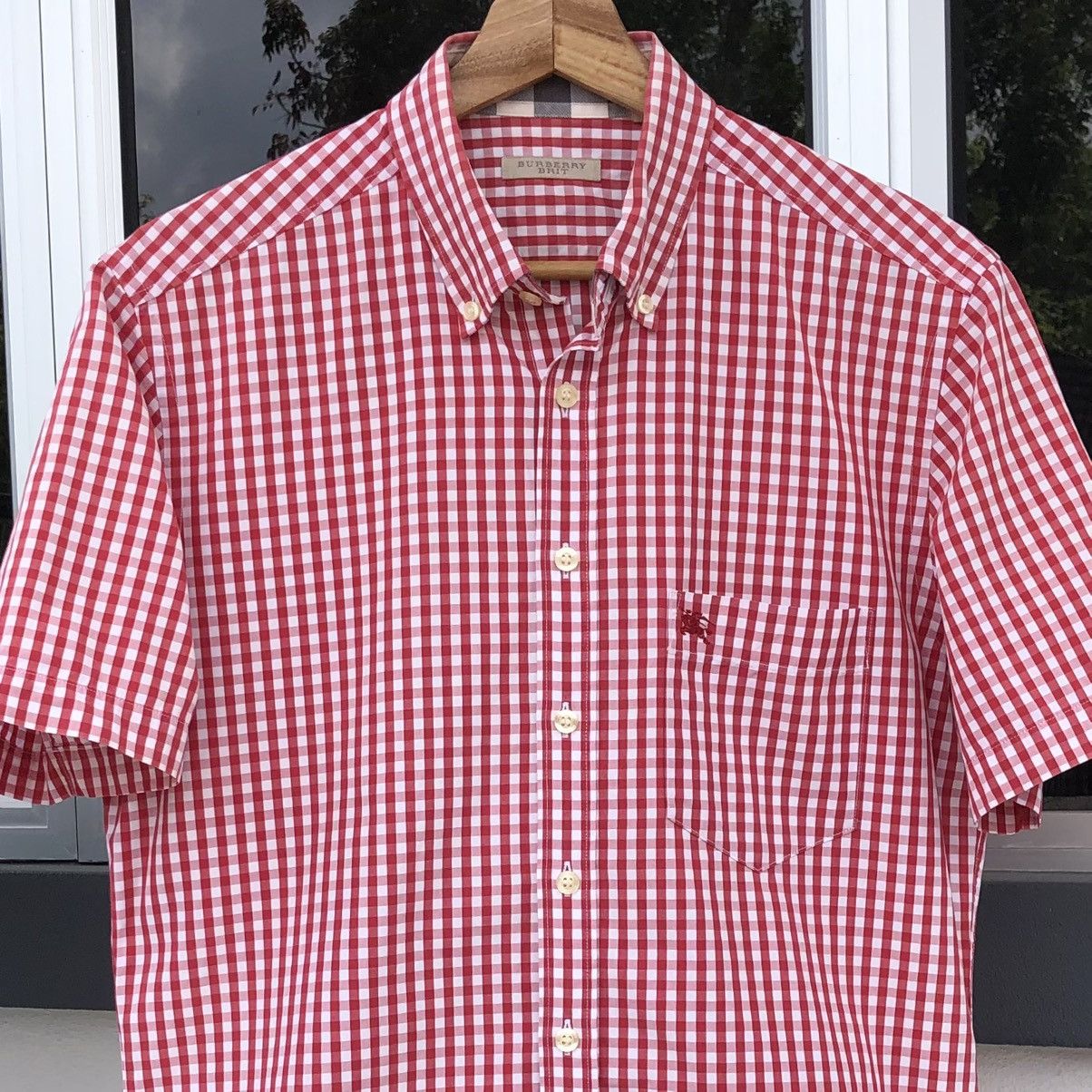 Burberry Burberry Brit Checkered Cotton Short Sleeve Shirt Size US L / EU 52-54 / 3 - 4 Thumbnail